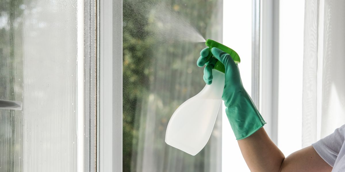 cleaning a window