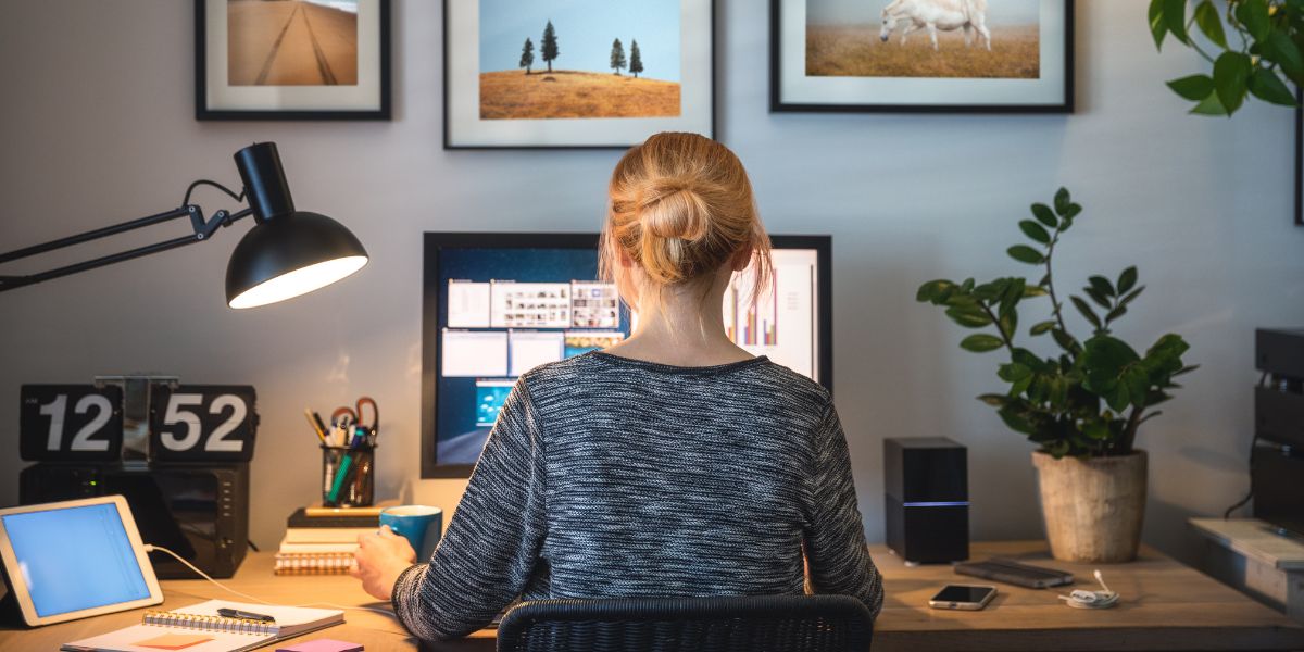 lady working from home